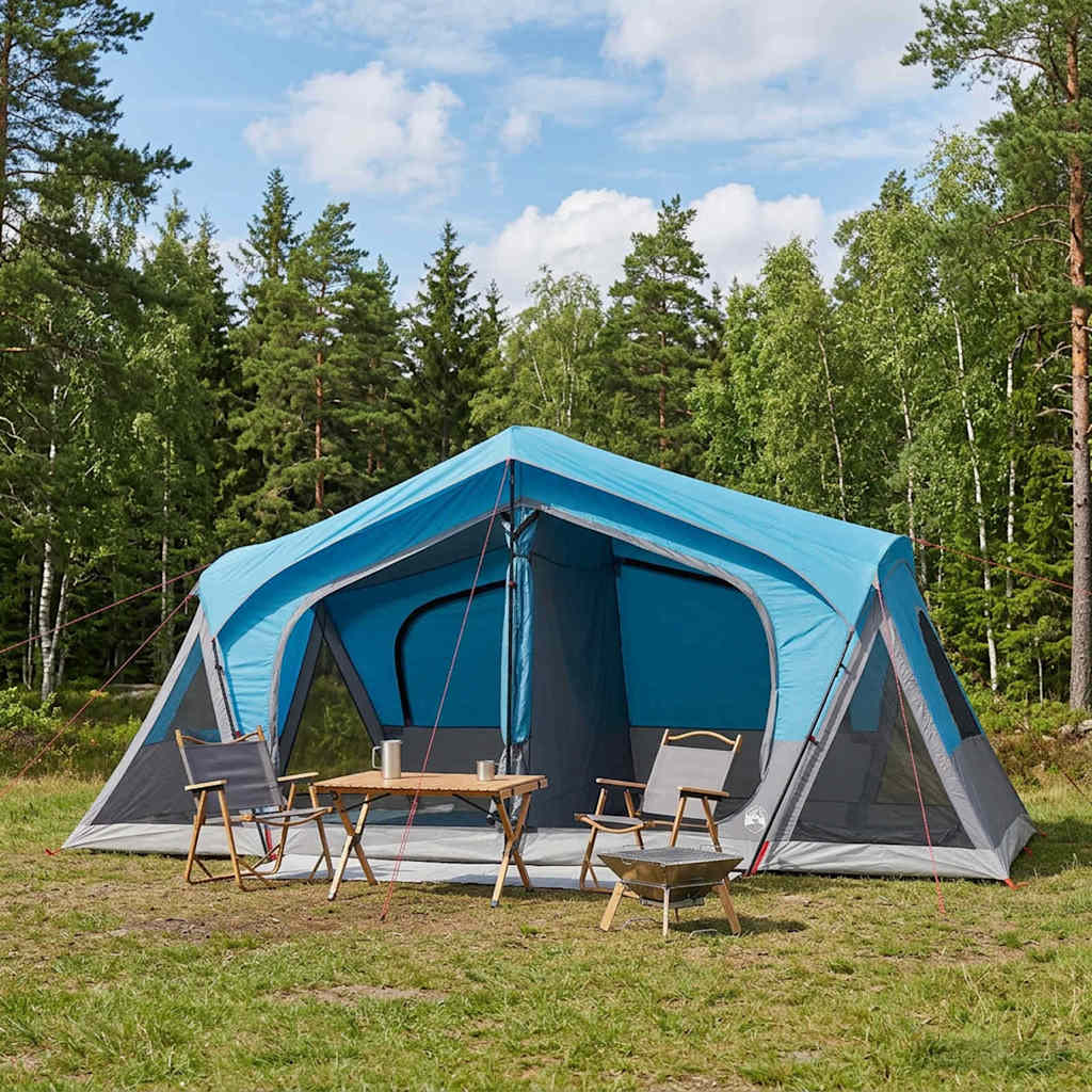 vidaXL Cabin Tent Blue 480 x 273 x 205 cm Polyester and Steel