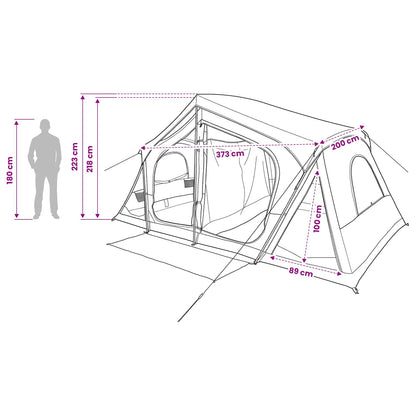 vidaXL Cabin Tent Blue 480 x 273 x 205 cm Polyester and Steel