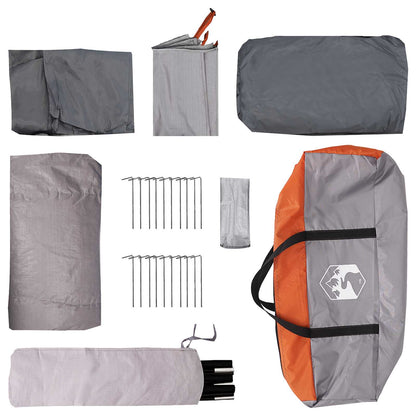 vidaXL Cabin Tent with Roof Grey and Orange 480 x 273 x 205 cm