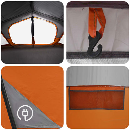 vidaXL Cabin Tent with Roof Grey and Orange 480 x 273 x 205 cm