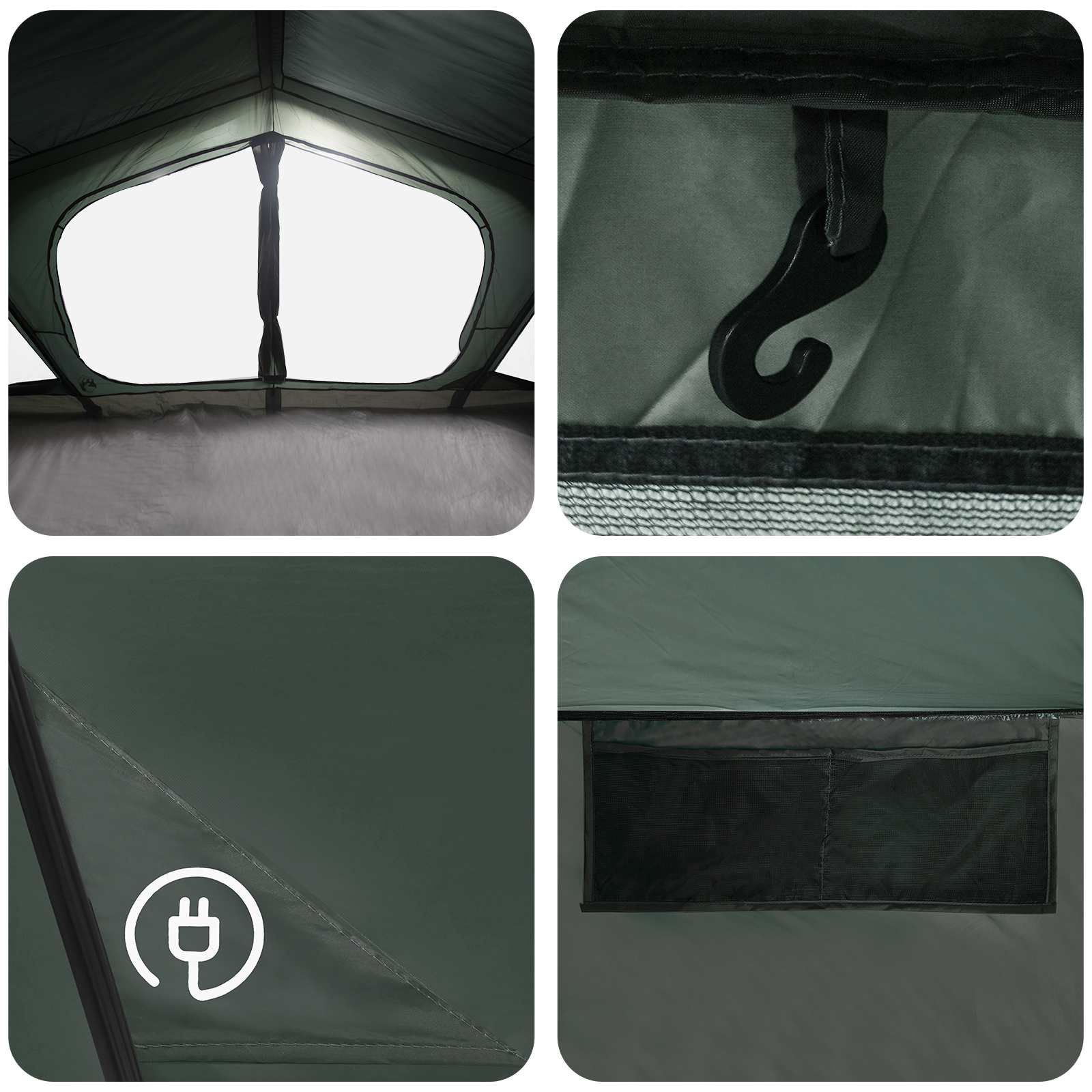 vidaXL Cabin Tent Army Green 480 x 273 x 205 cm Polyester and Steel