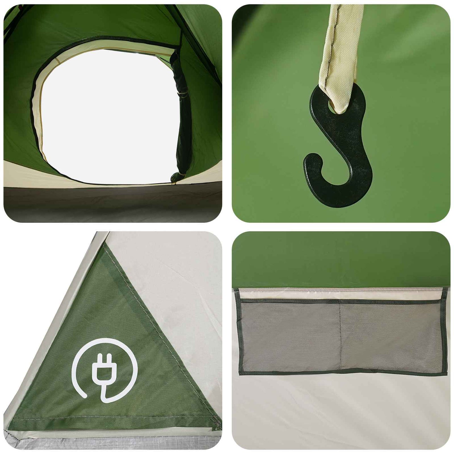 vidaXL Instant Tent Green 305 x 215 x 140 cm Polyester and Steel