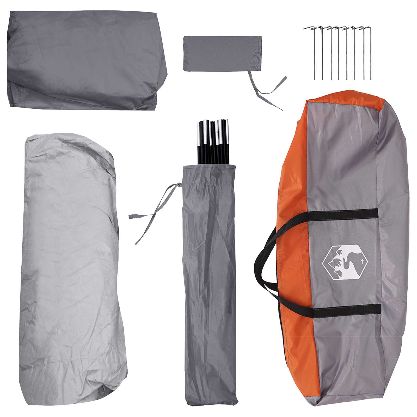 vidaXL Instant Tent with Roof Grey and Orange 305 x 215 x 140 cm