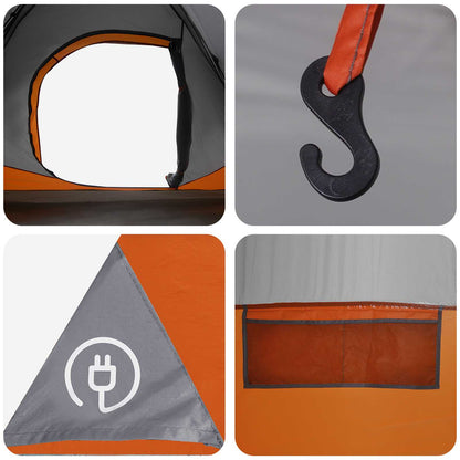 vidaXL Instant Tent with Roof Grey and Orange 305 x 215 x 140 cm