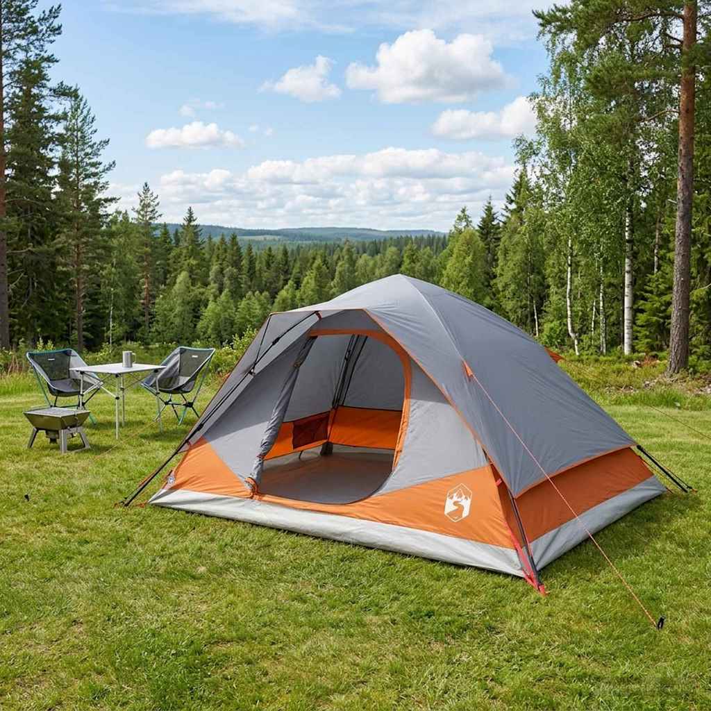vidaXL Instant Tent with Roof Grey and Orange 305 x 215 x 140 cm