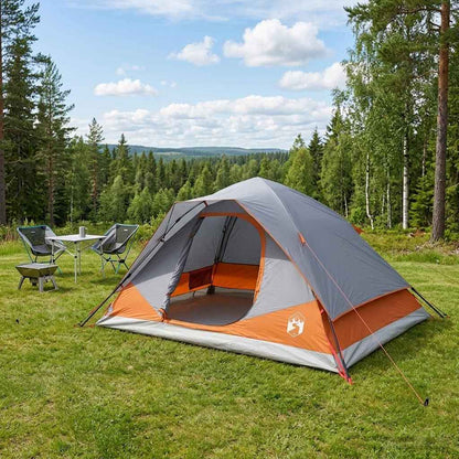vidaXL Instant Tent with Roof Grey and Orange 305 x 215 x 140 cm