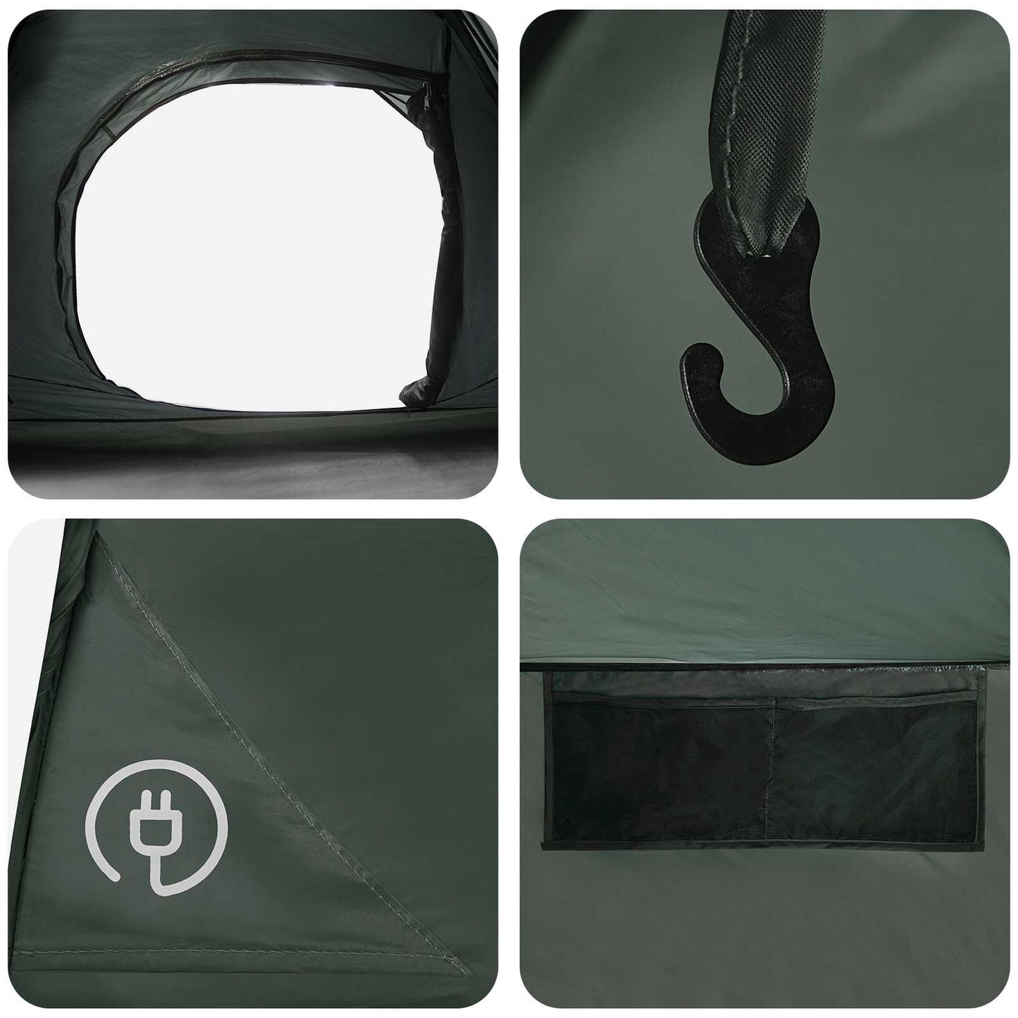 vidaXL Instant Tent Army Green 305 x 215 x 140 cm Polyester and Steel
