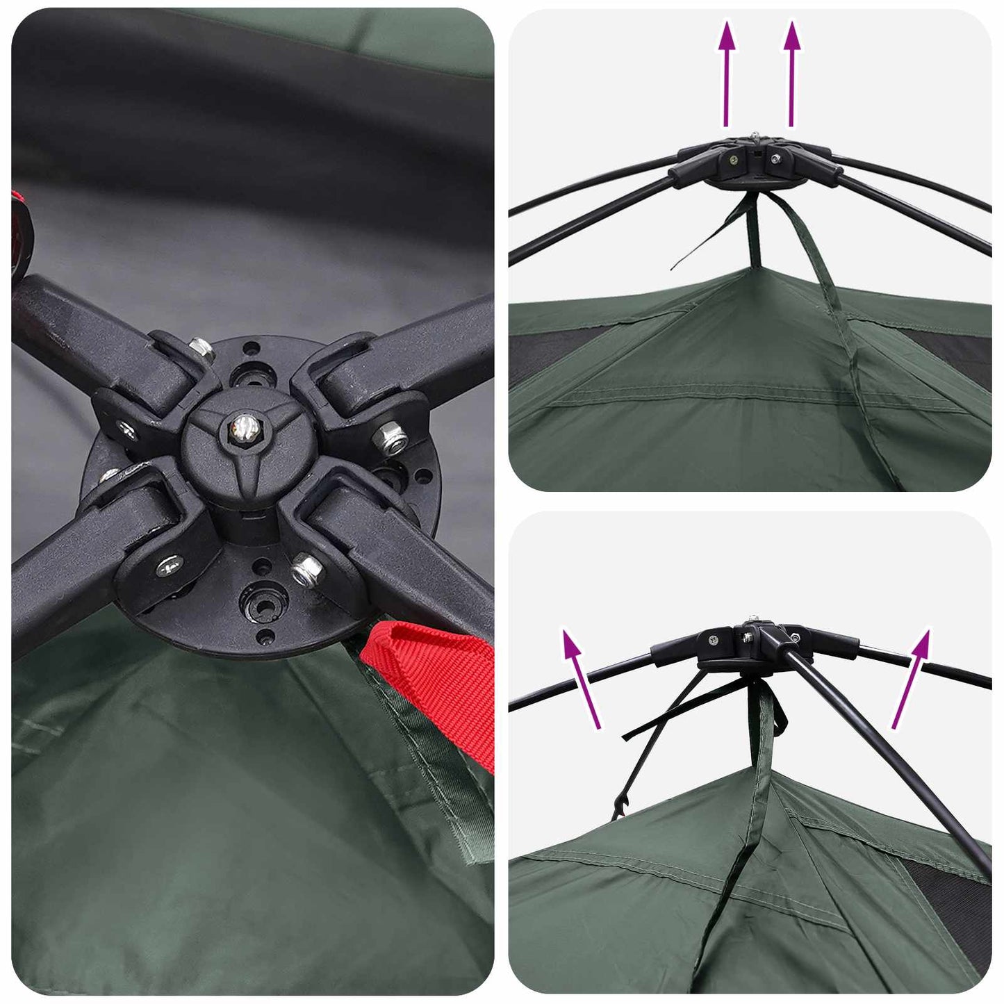 vidaXL Instant Tent Army Green 305 x 215 x 140 cm Polyester and Steel