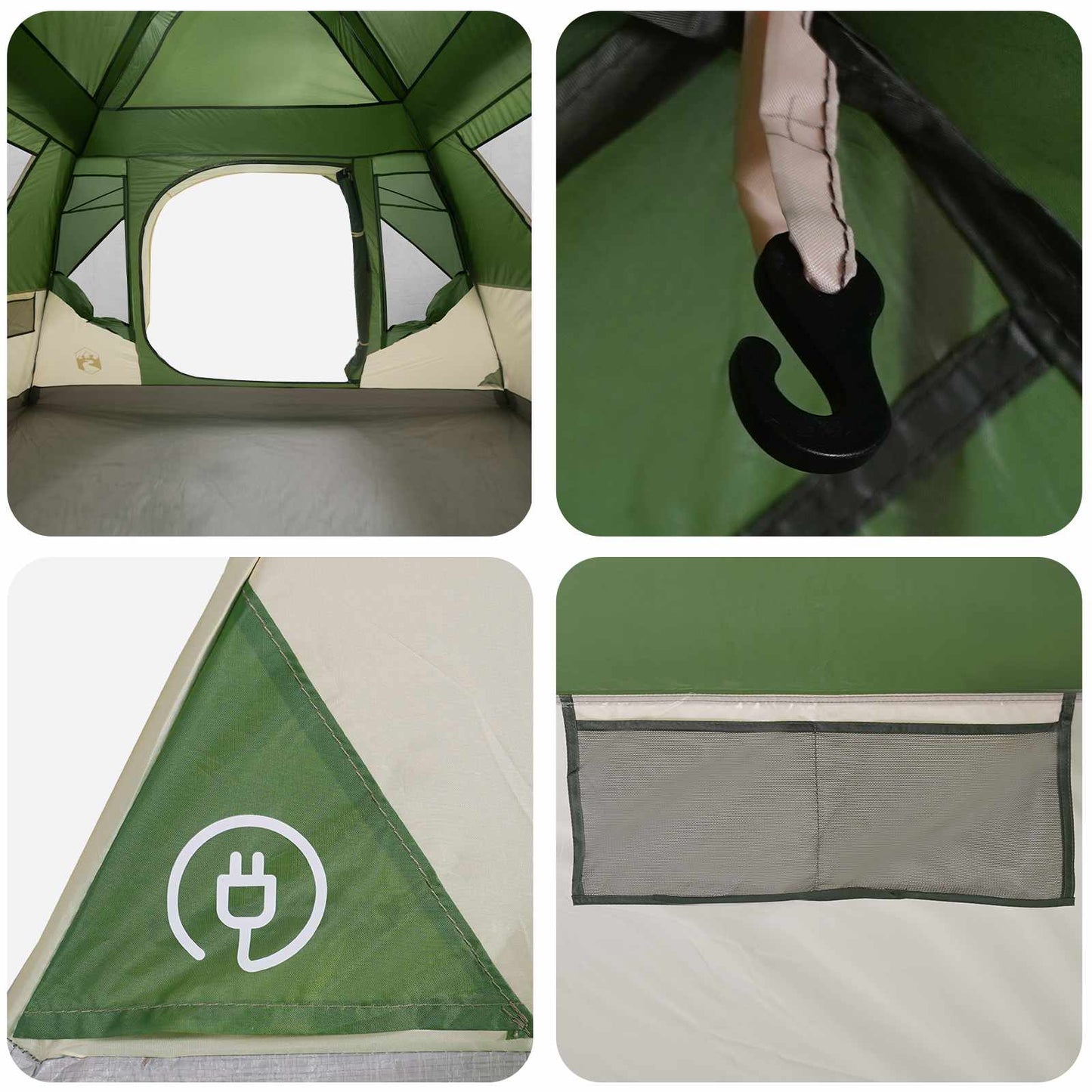 vidaXL Instant Tent Green 305 x 275 x 190 cm Polyester and Steel