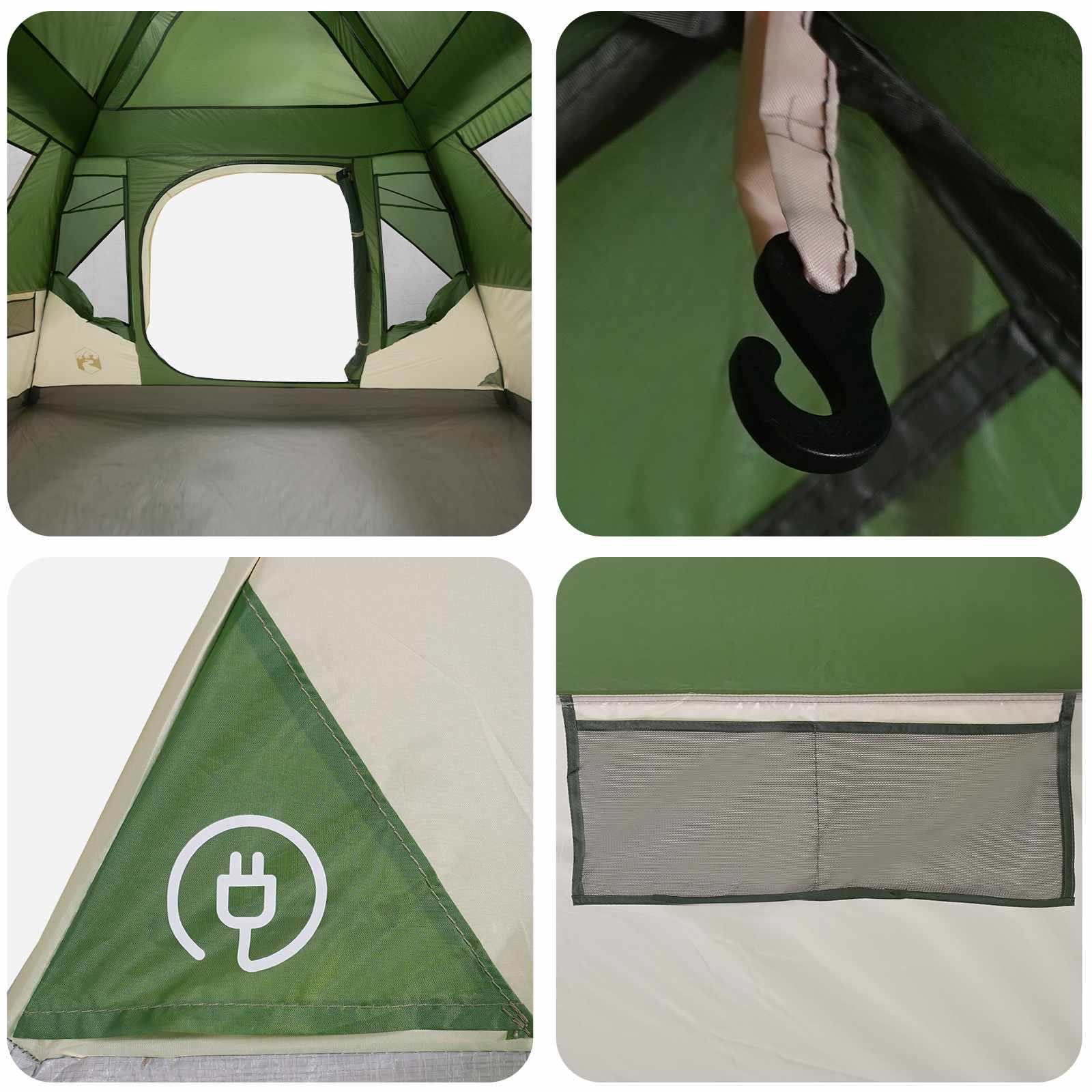 vidaXL Instant Tent Green 305 x 275 x 190 cm Polyester and Steel