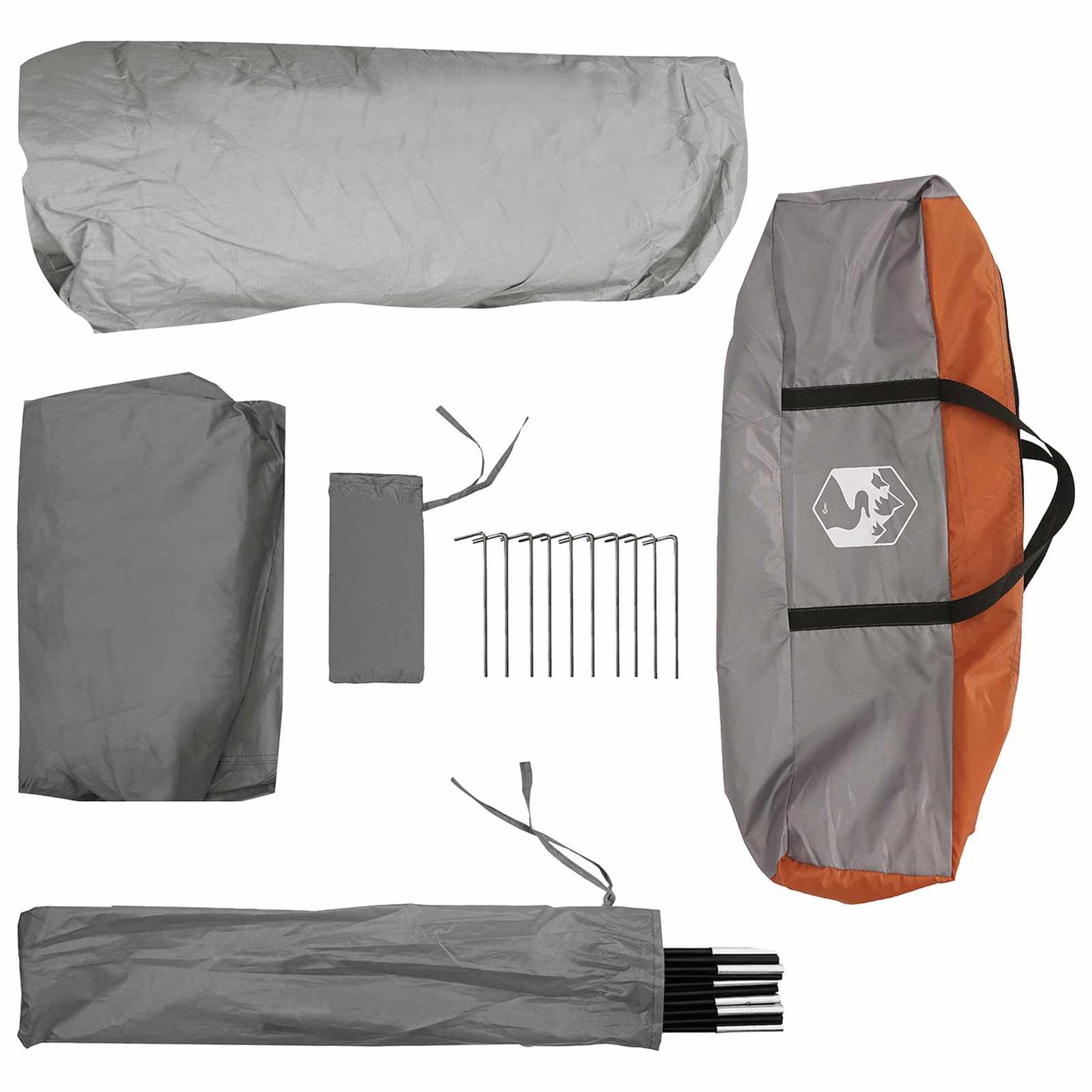 vidaXL Instant Tent with Roof Grey and Orange 305 x 275 x 190 cm