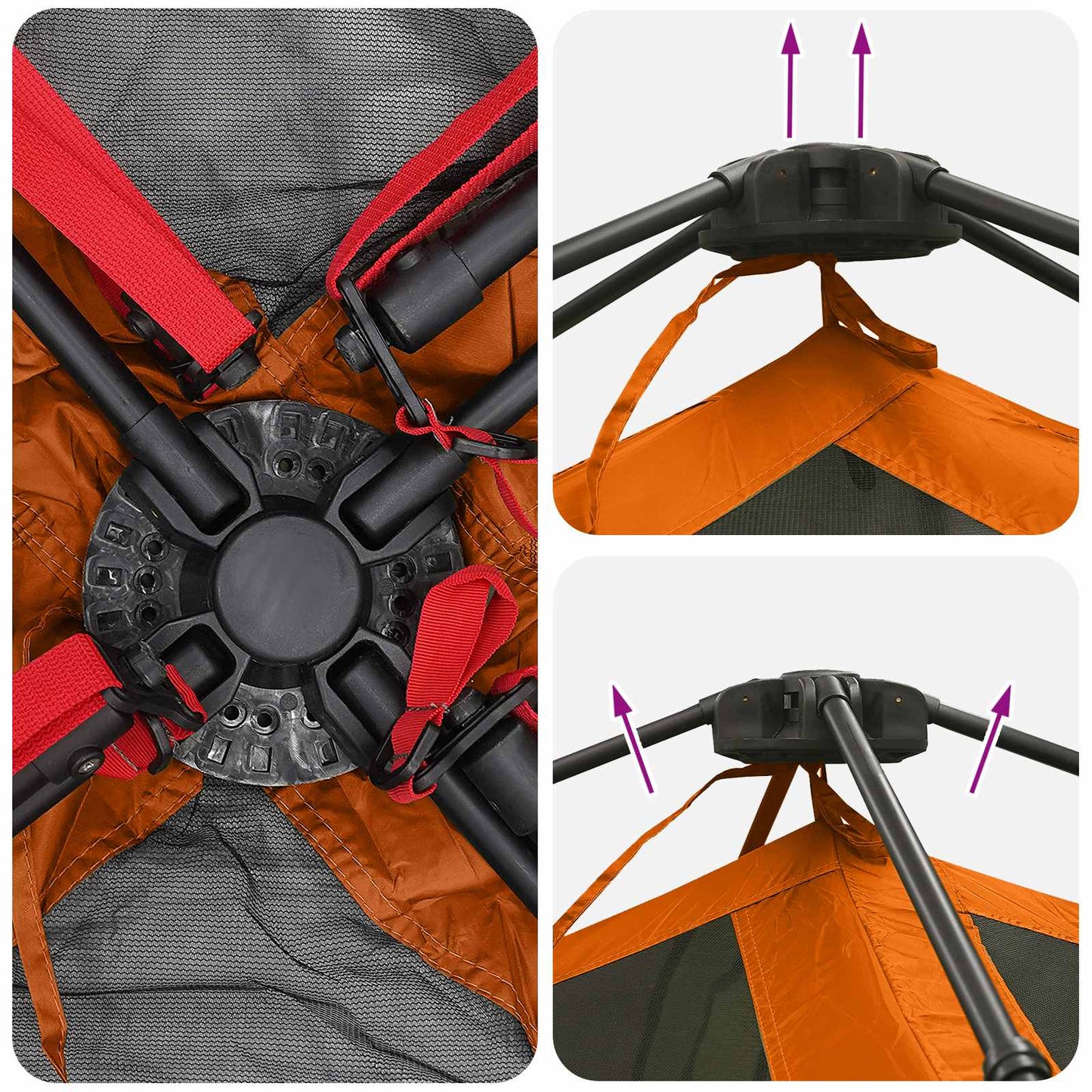 vidaXL Instant Tent with Roof Grey and Orange 305 x 275 x 190 cm