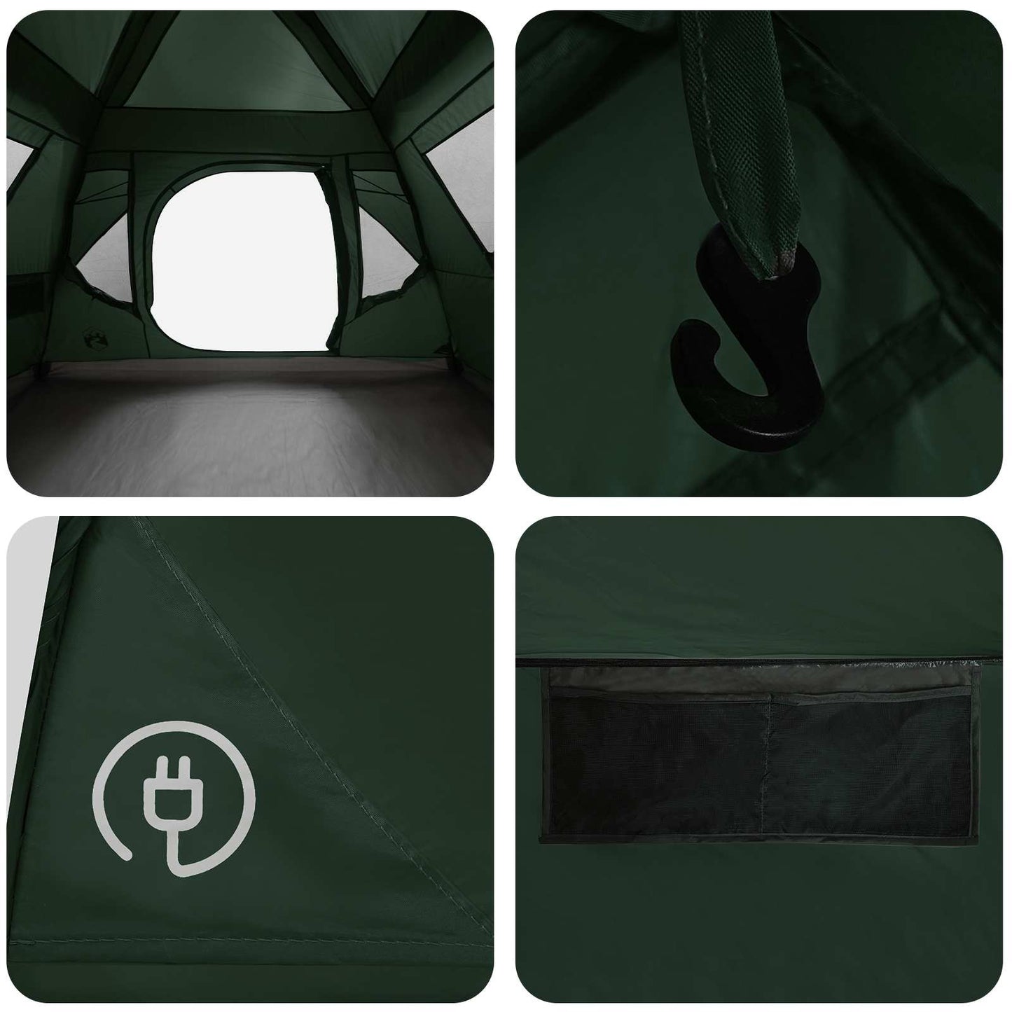 vidaXL Instant Tent Army Green 305 x 275 x 190 cm Polyester and Steel