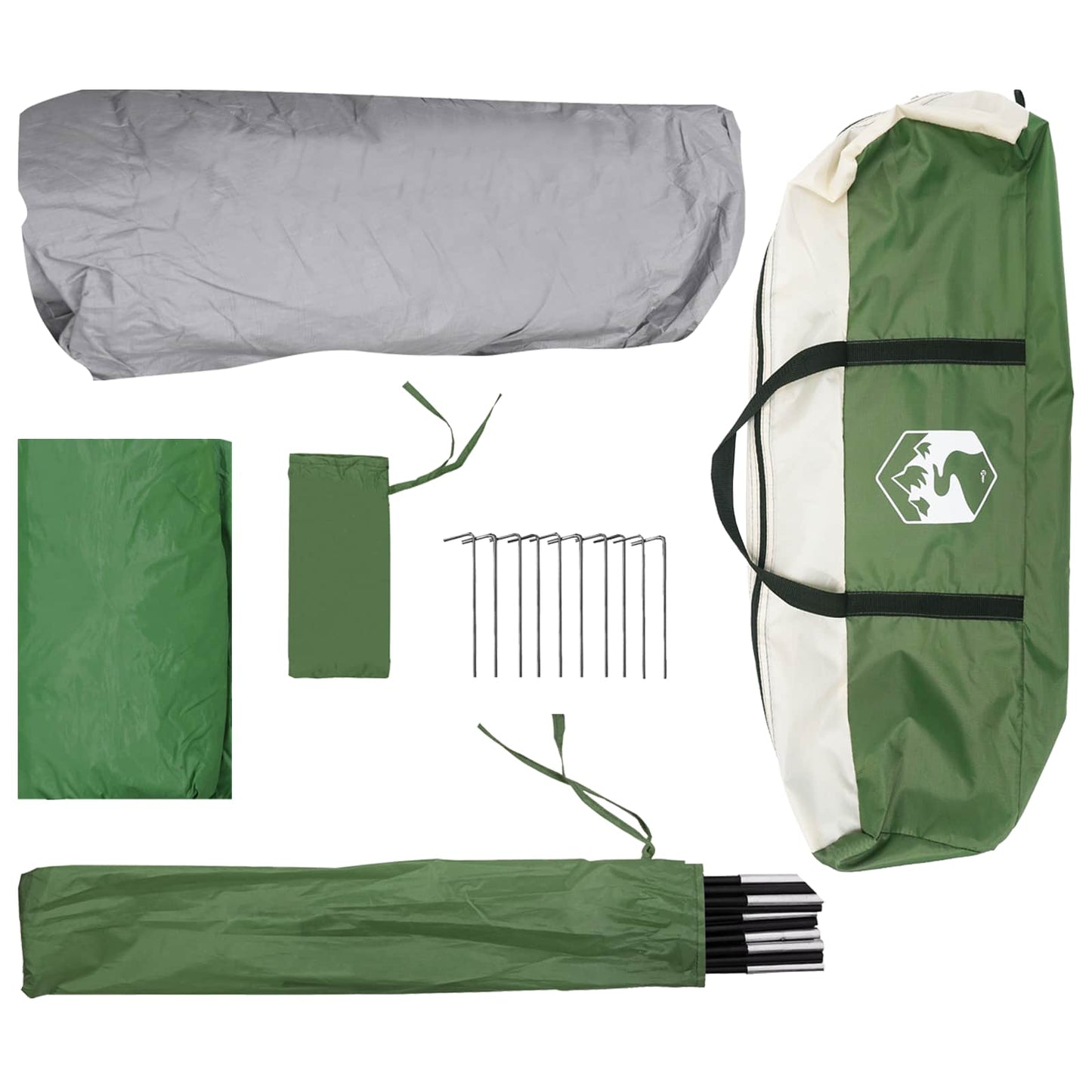 vidaXL Instant Tent Green 365 x 380 x 200 cm Polyester and Steel