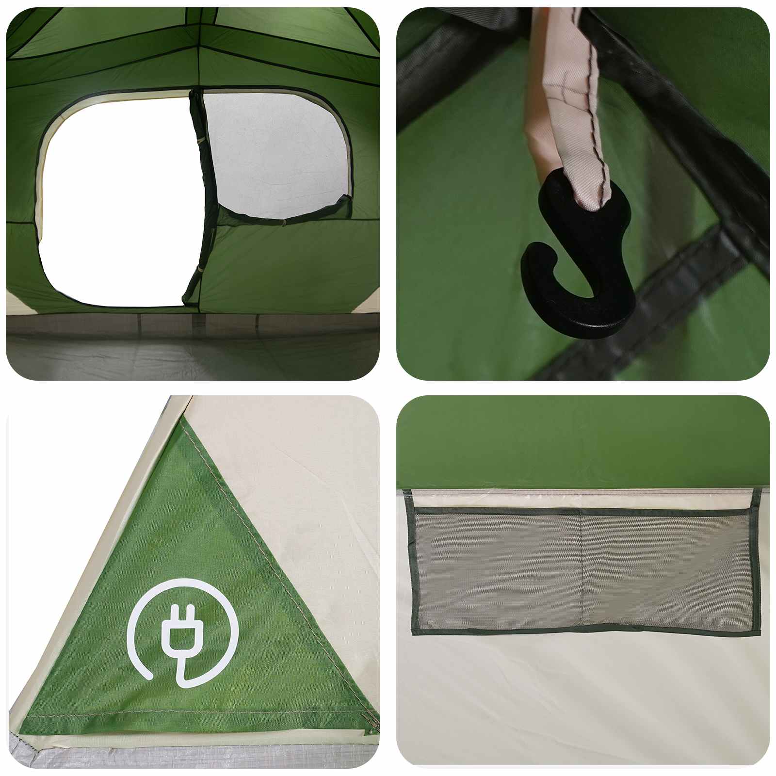 vidaXL Instant Tent Green 365 x 380 x 200 cm Polyester and Steel