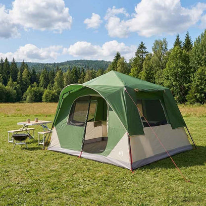 vidaXL Instant Tent Green 365 x 380 x 200 cm Polyester and Steel