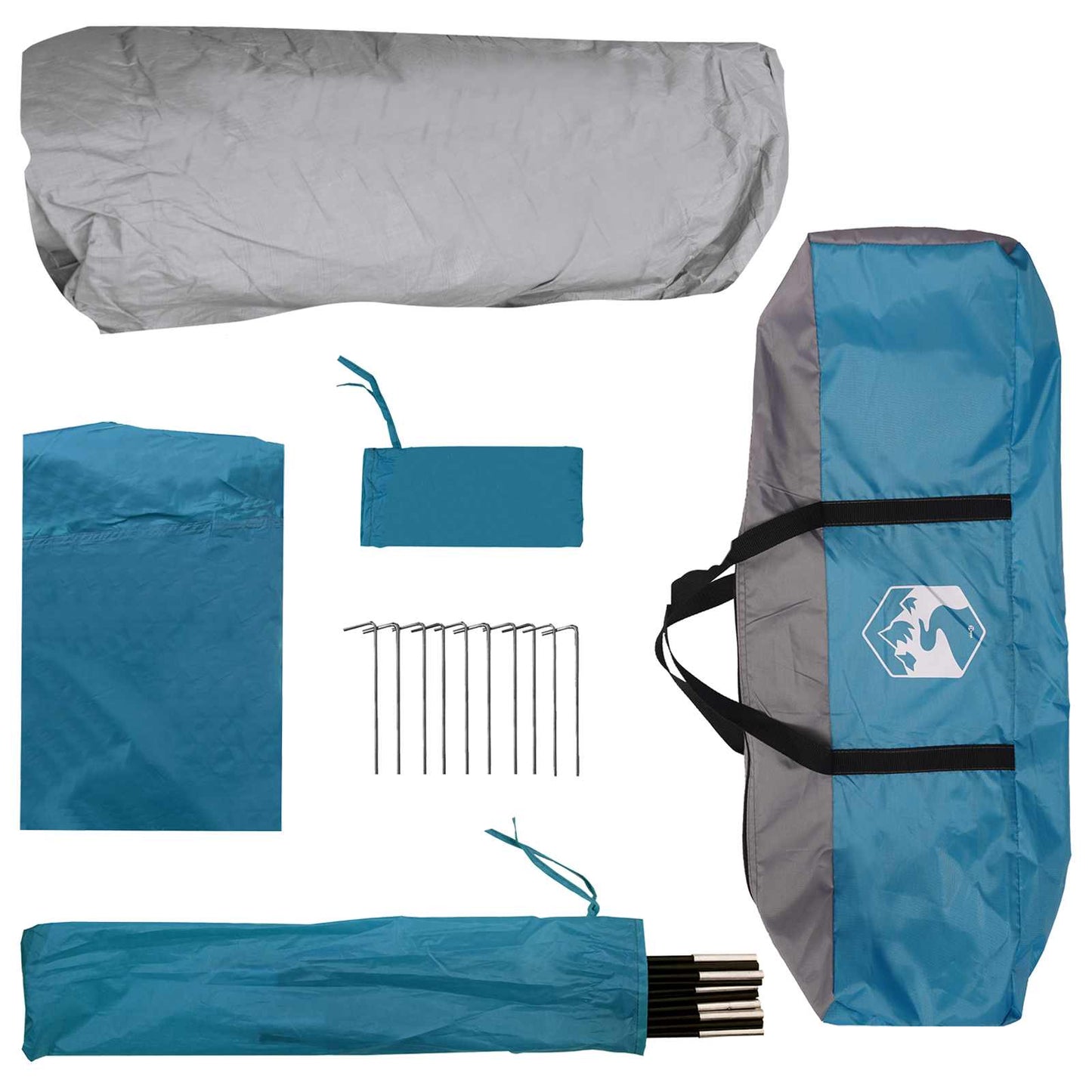 vidaXL Instant Tent Blue 365 x 380 x 200 cm Polyester and Steel