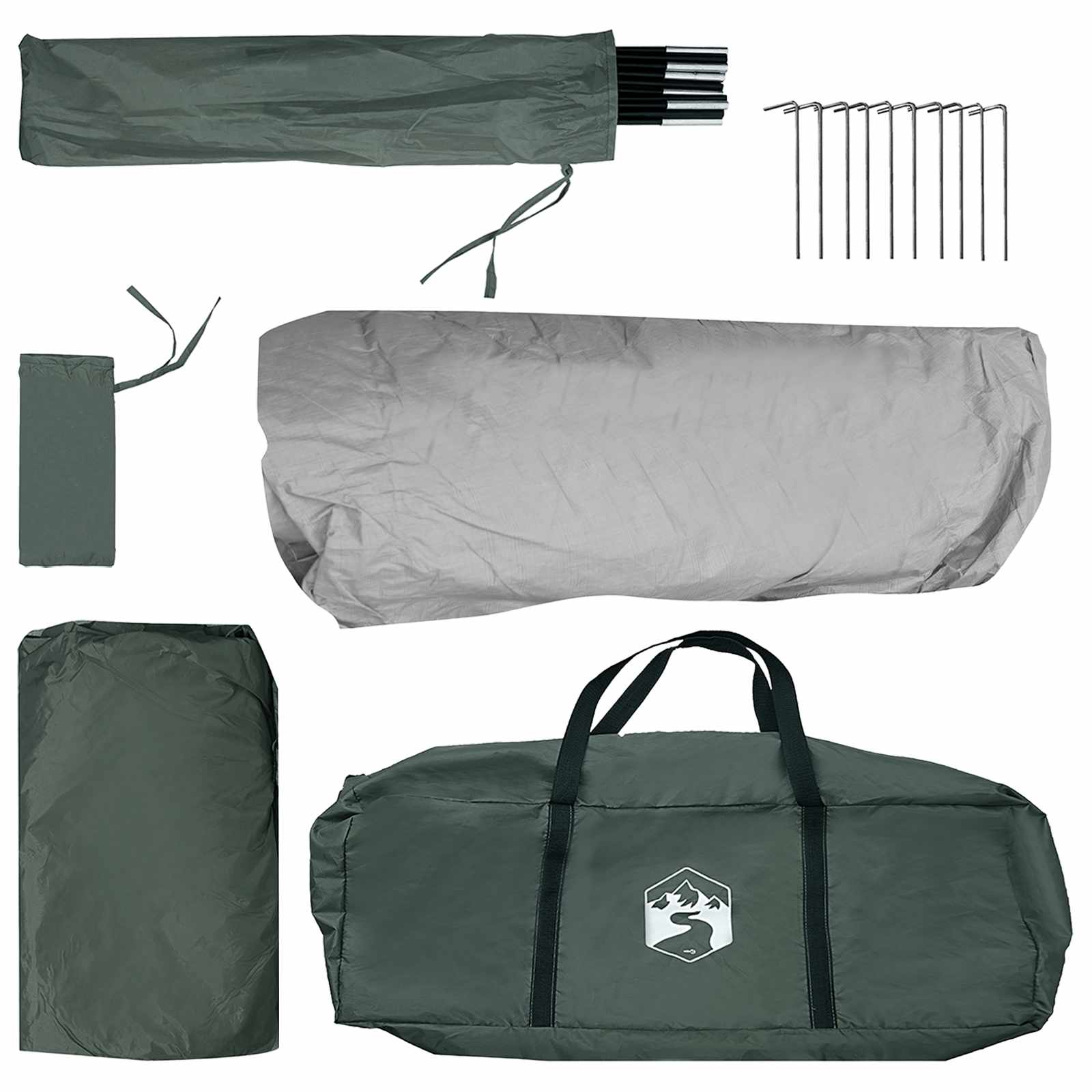 vidaXL Instant Tent Army Green 365 x 380 x 200 cm Polyester and Steel
