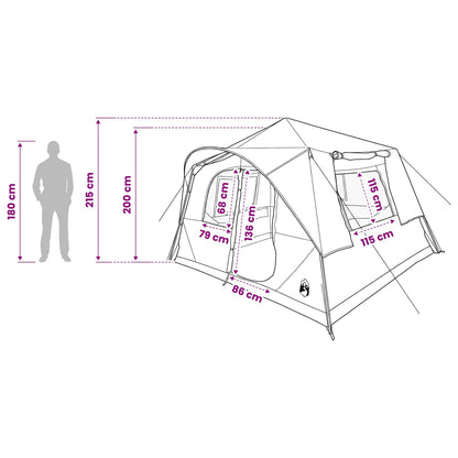 vidaXL Instant Tent Army Green 365 x 380 x 200 cm Polyester and Steel