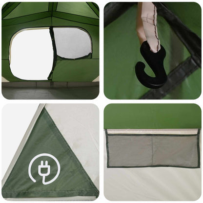 vidaXL Instant Tent 10-Person Green Polyester and Steel - 365 x 280 x 200 cm