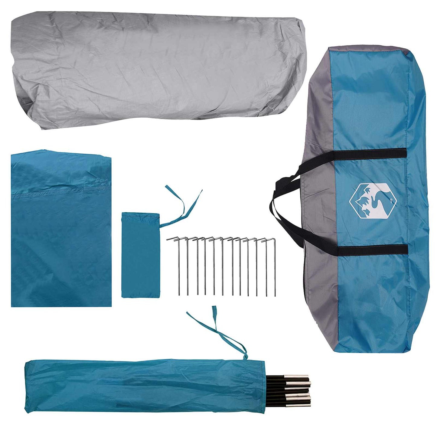 vidaXL Instant Tent 10-Person Blue Polyester and Steel - 365 x 280 x 200 cm