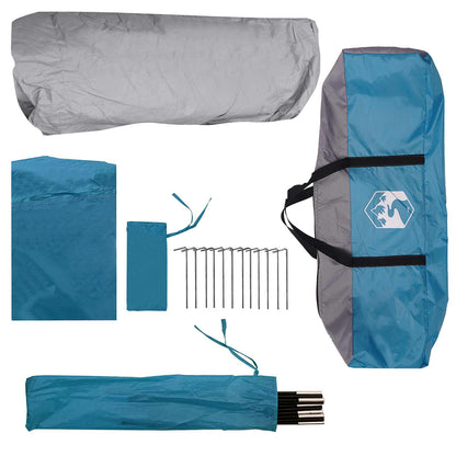 vidaXL Instant Tent 10-Person Blue Polyester and Steel - 365 x 280 x 200 cm