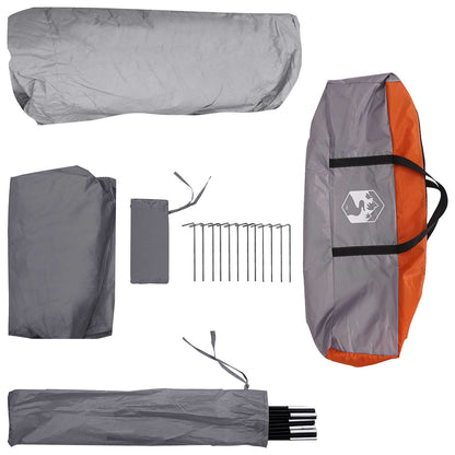 vidaXL Instant Tent 10-Person Grey and Orange Polyester and Steel - 365 x 280 x 200 cm