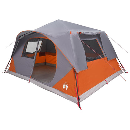 vidaXL Instant Tent 10-Person Grey and Orange Polyester and Steel - 365 x 280 x 200 cm
