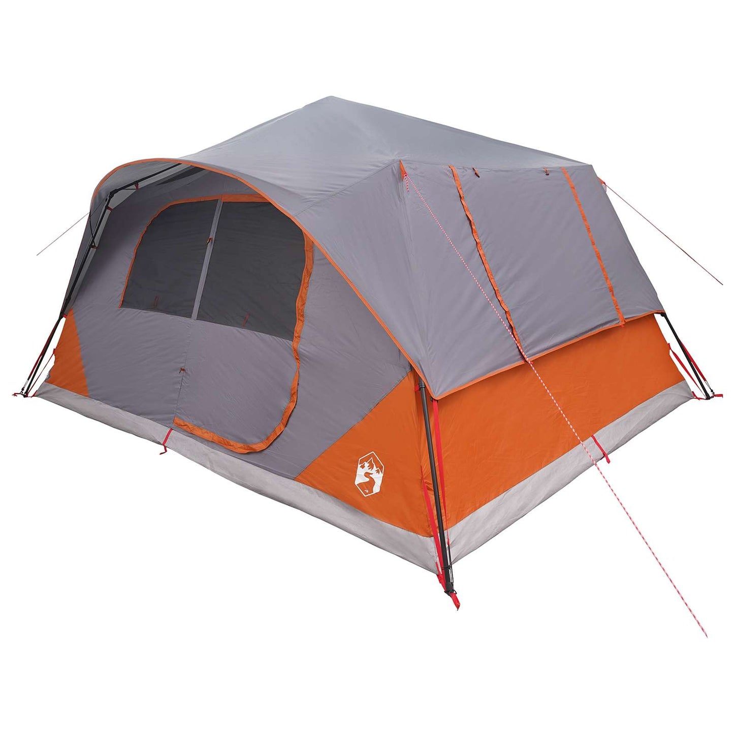 vidaXL Instant Tent 10-Person Grey and Orange Polyester and Steel - 365 x 280 x 200 cm