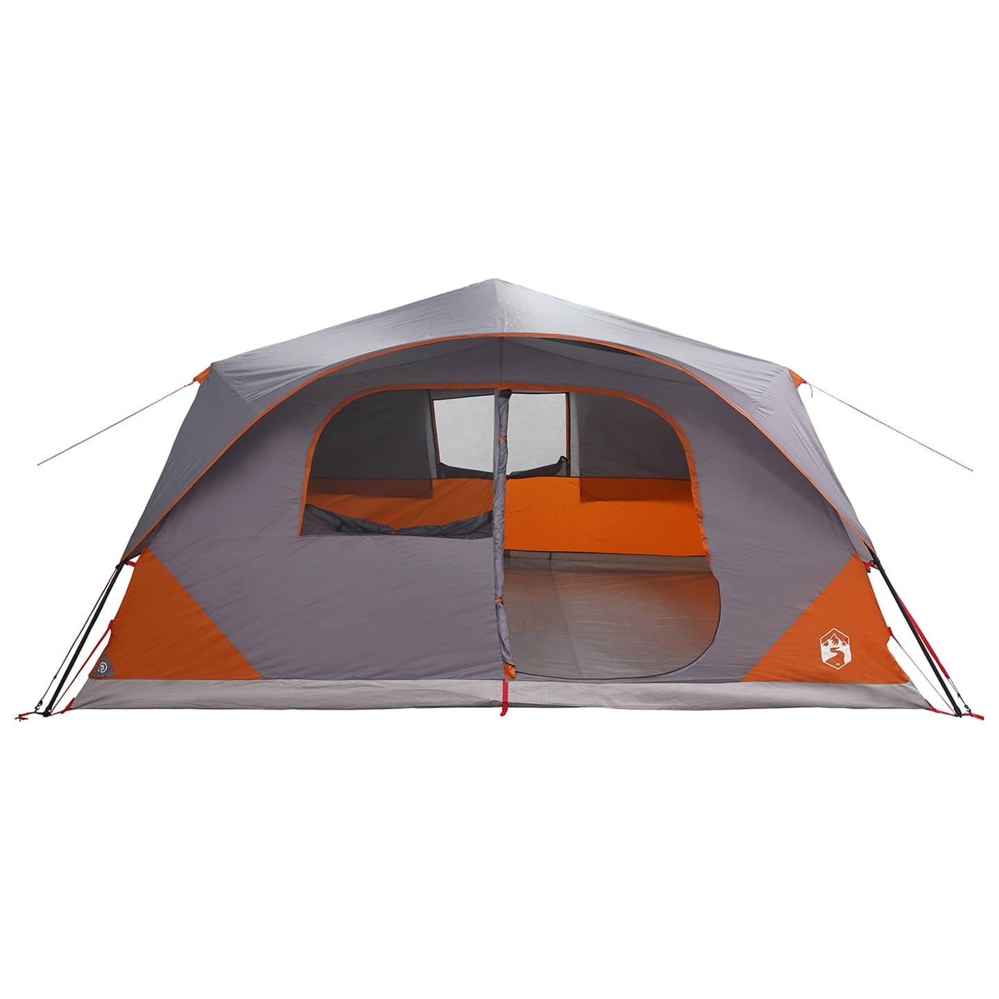 vidaXL Instant Tent 10-Person Grey and Orange Polyester and Steel - 365 x 280 x 200 cm