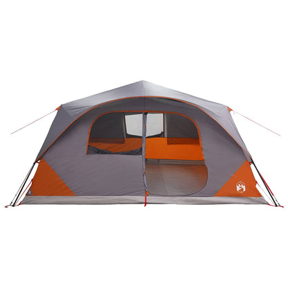 vidaXL Instant Tent 10-Person Grey and Orange Polyester and Steel - 365 x 280 x 200 cm