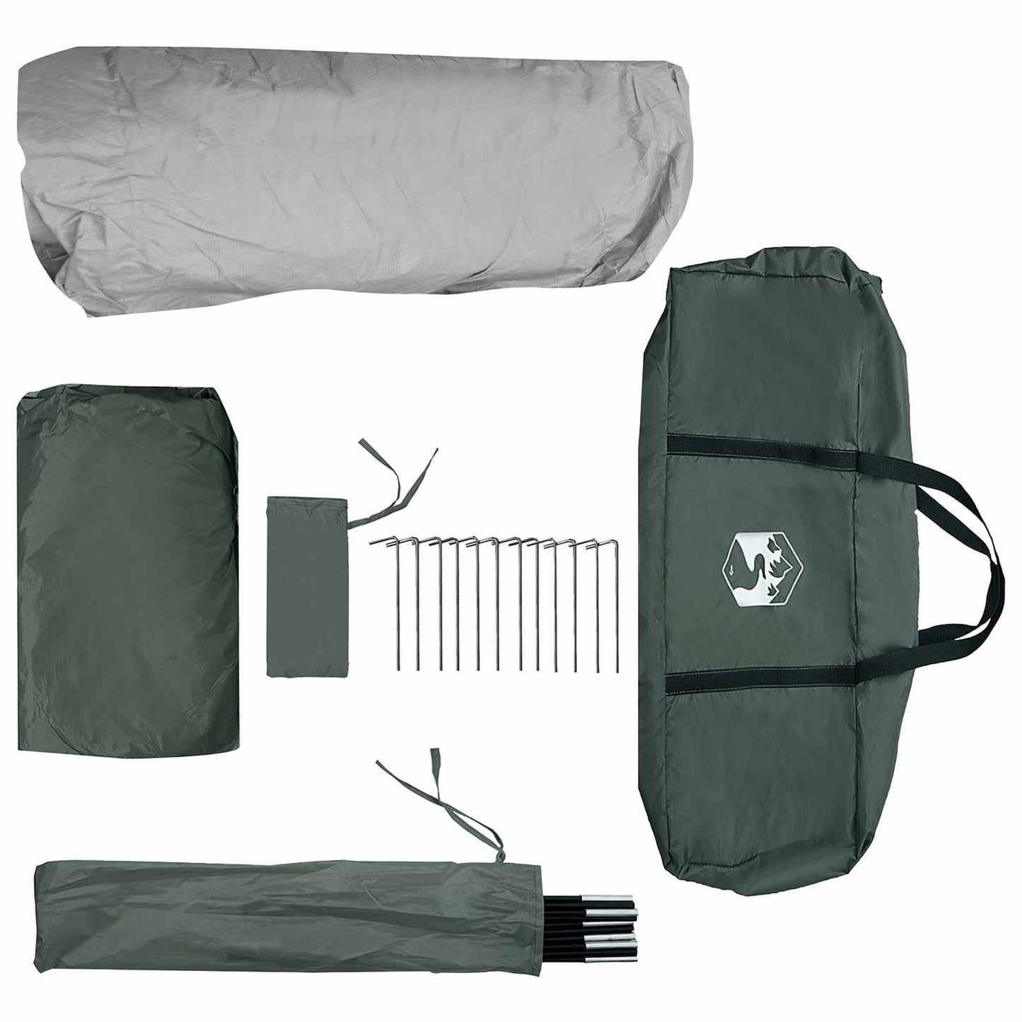 vidaXL Instant Tent 10-Person Army Green Polyester and Steel - 365 x 280 x 200 cm
