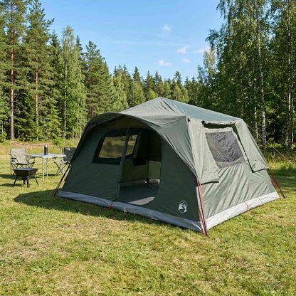 vidaXL Instant Tent 10-Person Army Green Polyester and Steel - 365 x 280 x 200 cm
