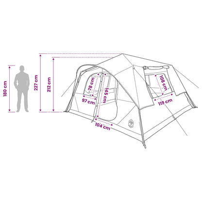 vidaXL Instant Tent 10-Person Army Green Polyester and Steel - 365 x 280 x 200 cm