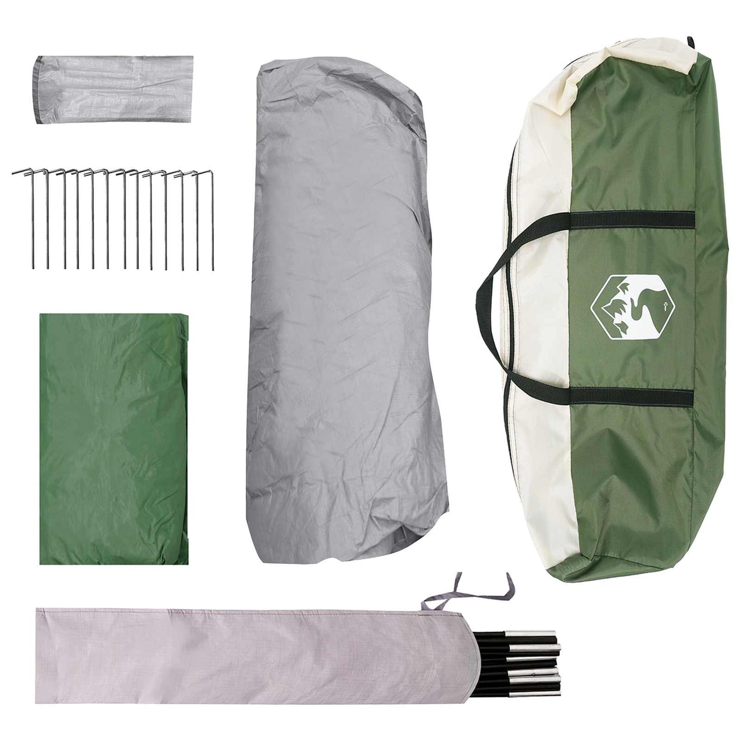 vidaXL Family Tent Green 305 x 275 x 190 cm Polyester and Steel