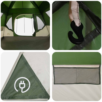vidaXL Family Tent Green 305 x 275 x 190 cm Polyester and Steel