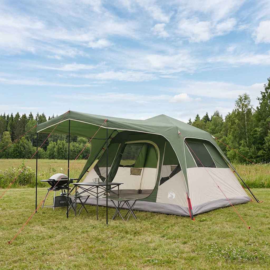 vidaXL Family Tent Green 305 x 275 x 190 cm Polyester and Steel