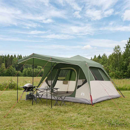 vidaXL Family Tent Green 305 x 275 x 190 cm Polyester and Steel