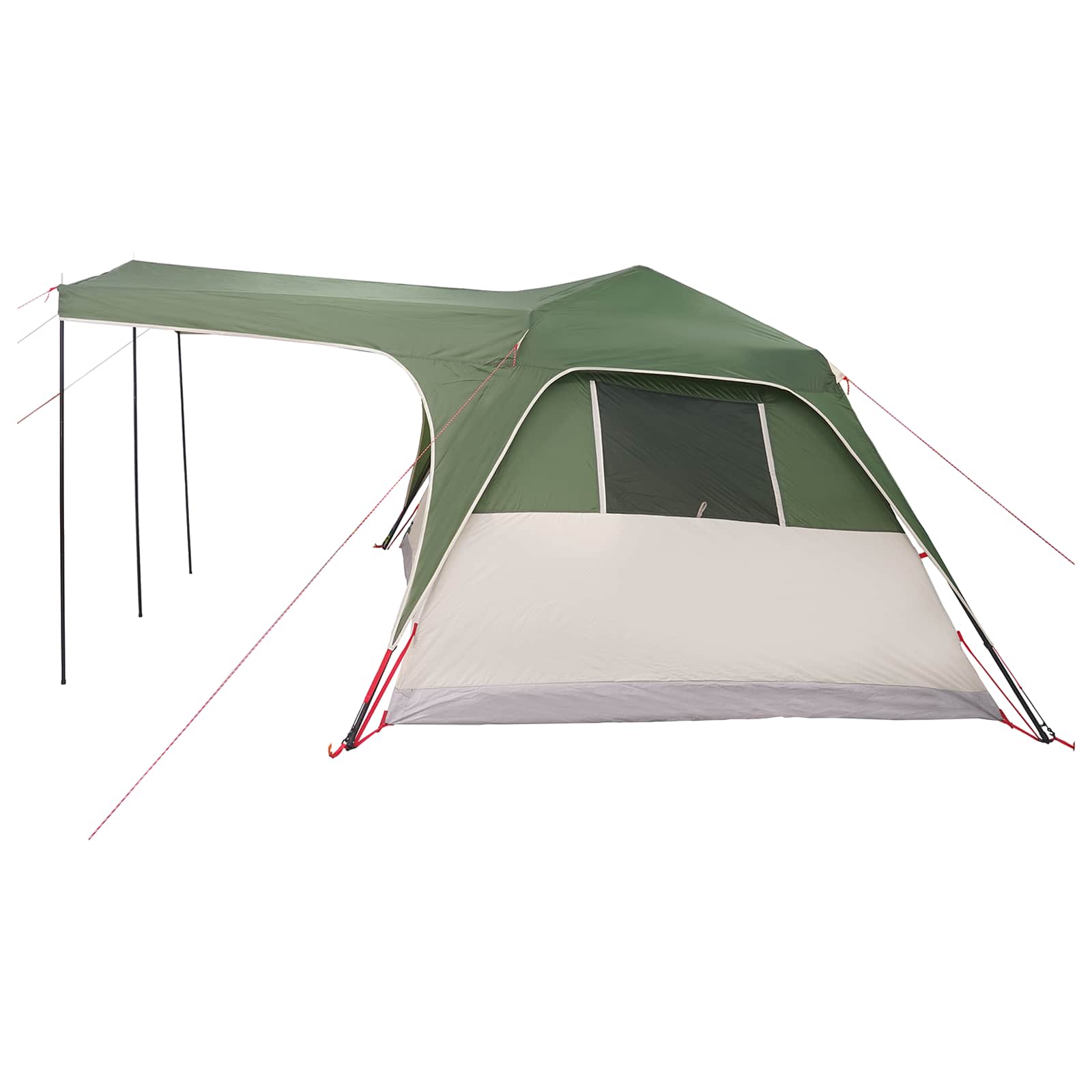 vidaXL Family Tent Green 305 x 275 x 190 cm Polyester and Steel