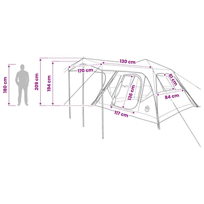vidaXL Family Tent Green 305 x 275 x 190 cm Polyester and Steel