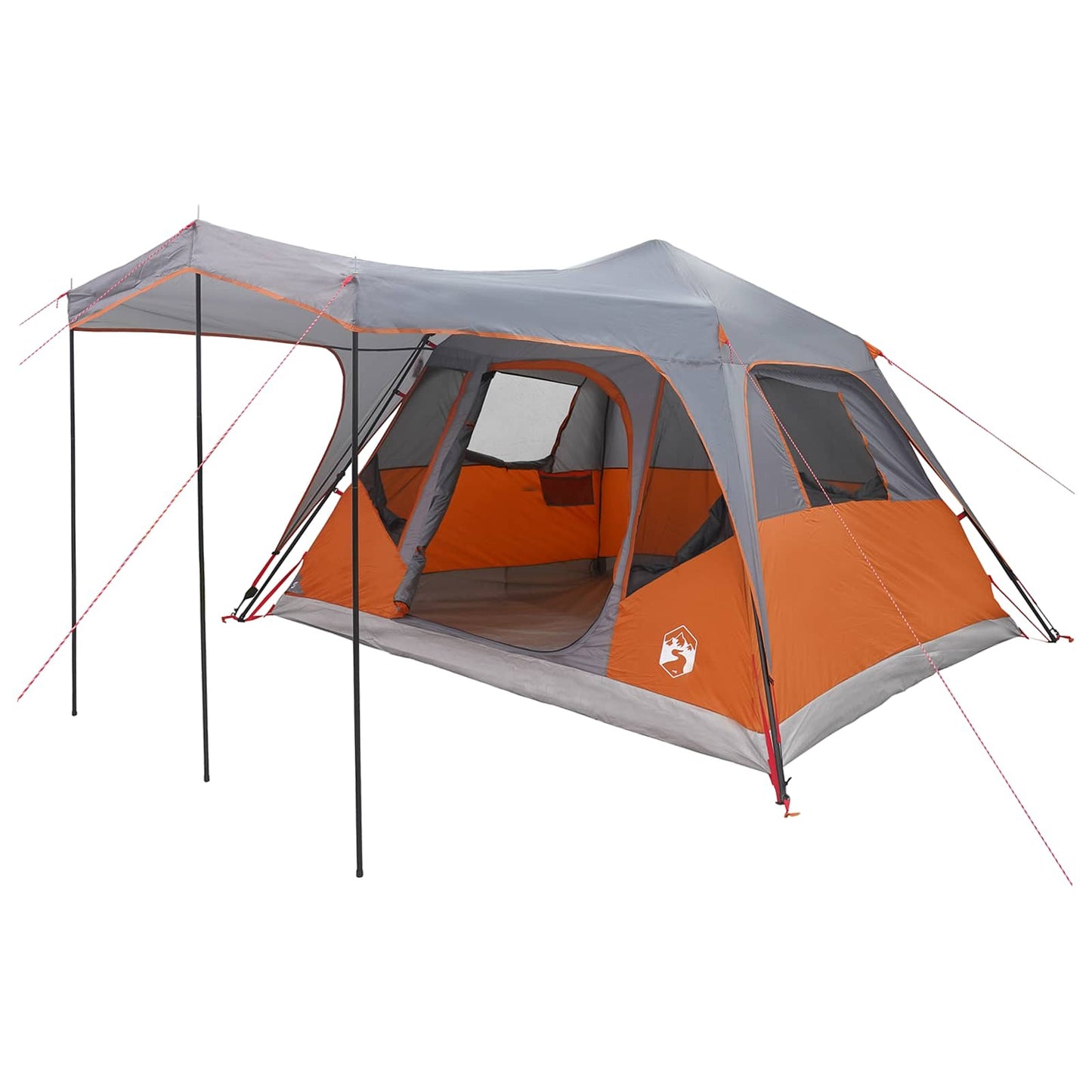 vidaXL Family Tent with Roof Grey and Orange 305 x 275 x 190 cm