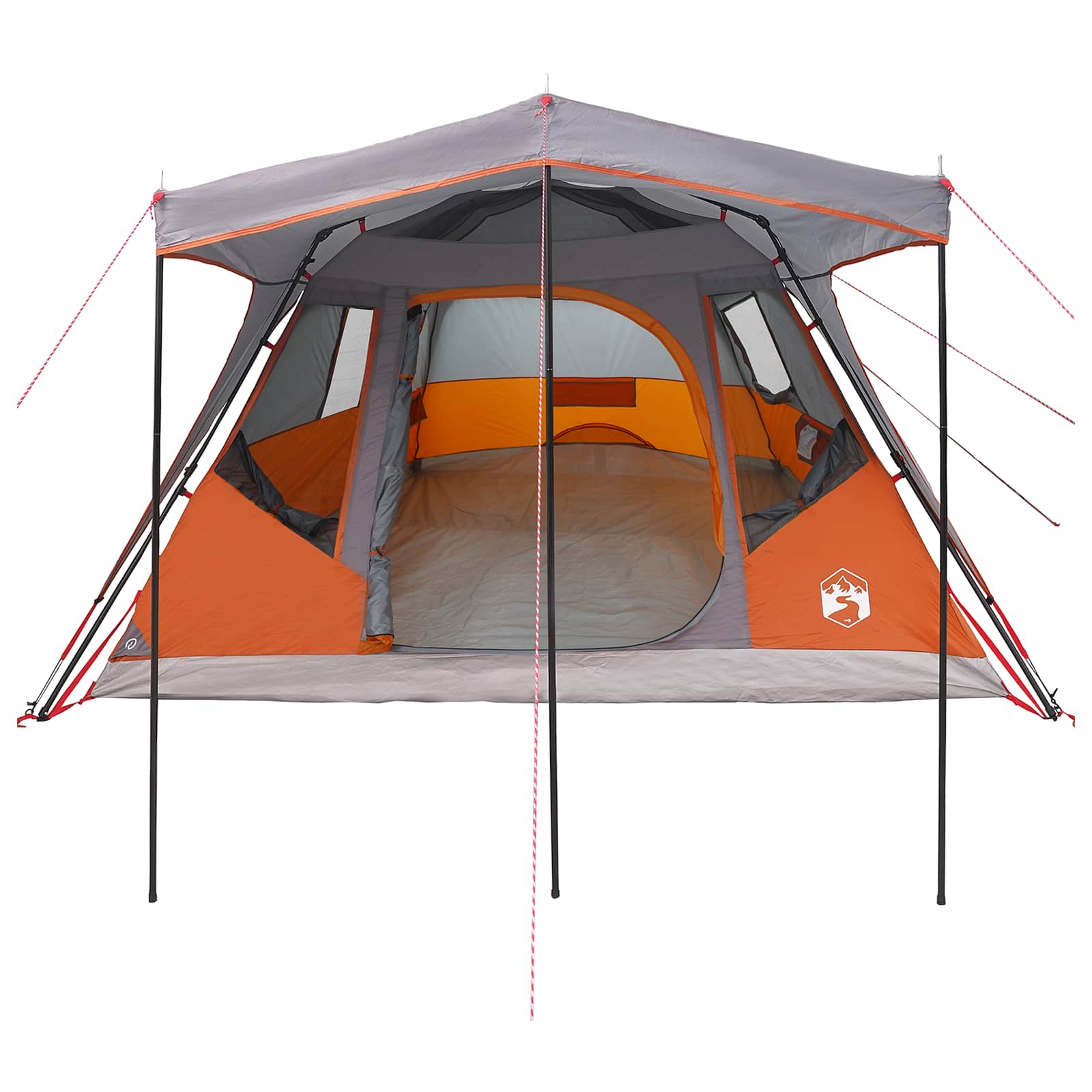 vidaXL Family Tent with Roof Grey and Orange 305 x 275 x 190 cm