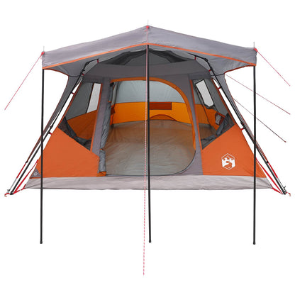 vidaXL Family Tent with Roof Grey and Orange 305 x 275 x 190 cm