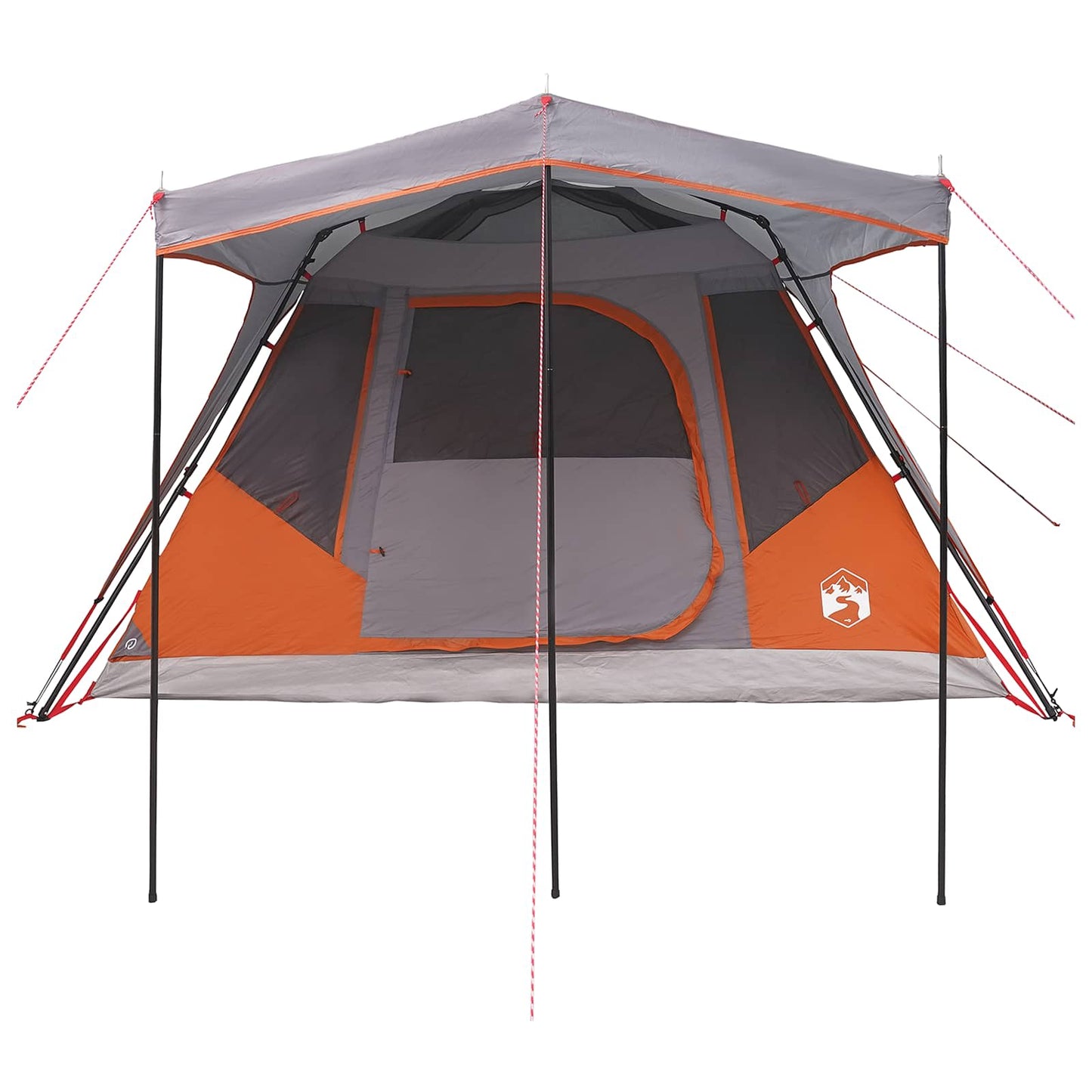 vidaXL Family Tent with Roof Grey and Orange 305 x 275 x 190 cm