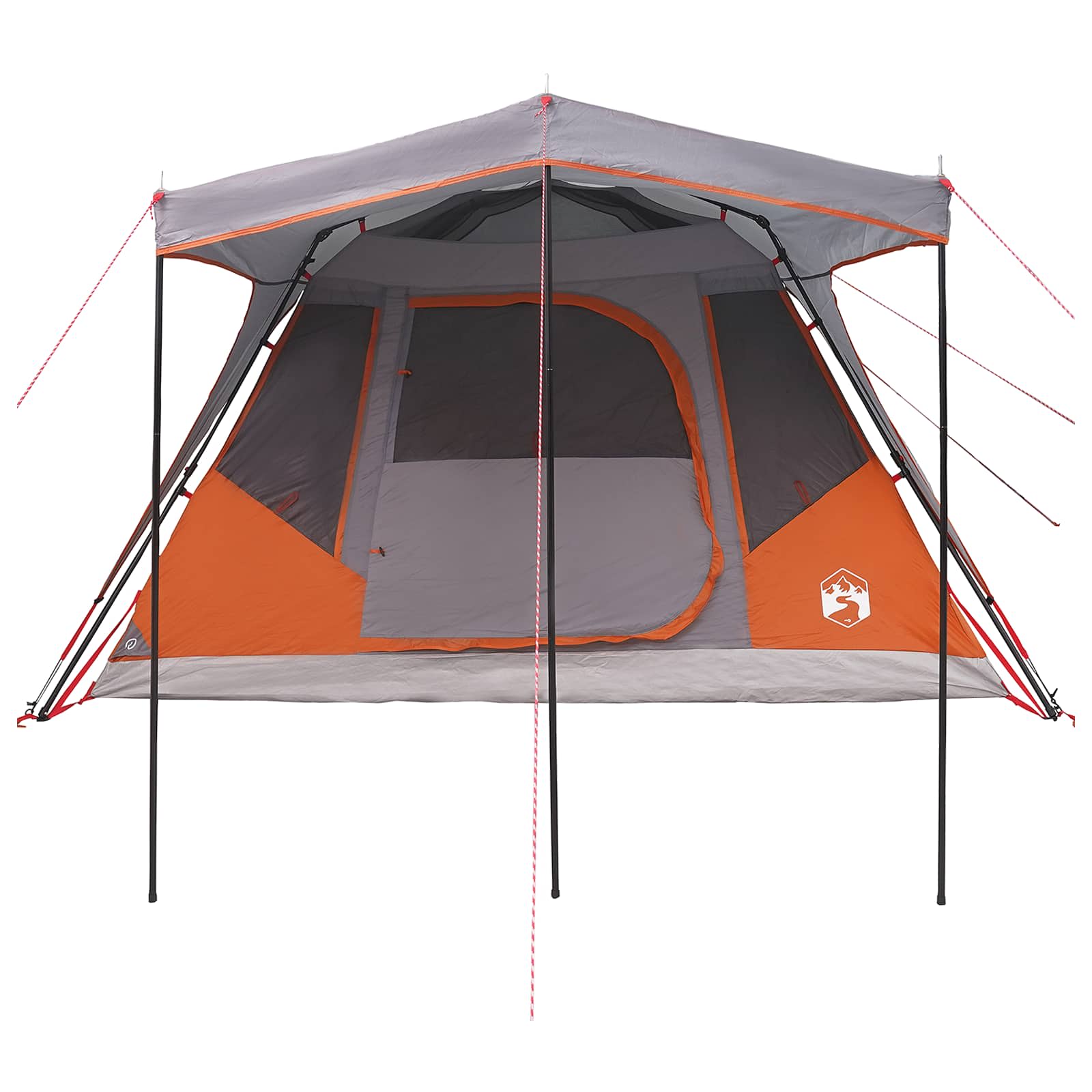 vidaXL Family Tent with Roof Grey and Orange 305 x 275 x 190 cm