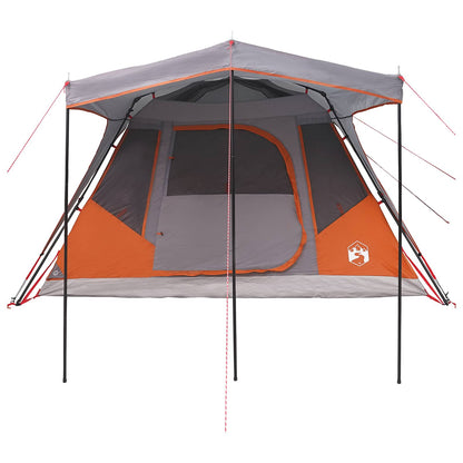 vidaXL Family Tent with Roof Grey and Orange 305 x 275 x 190 cm