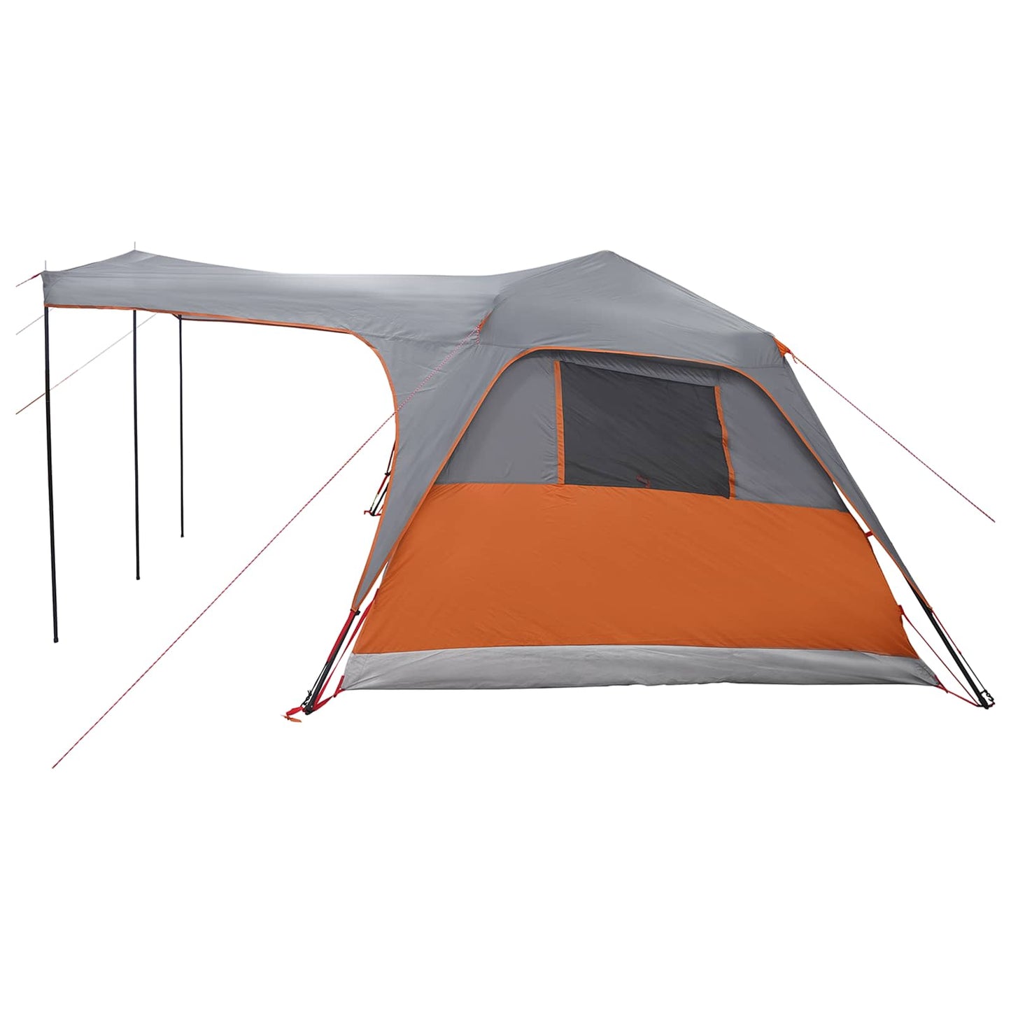 vidaXL Family Tent with Roof Grey and Orange 305 x 275 x 190 cm
