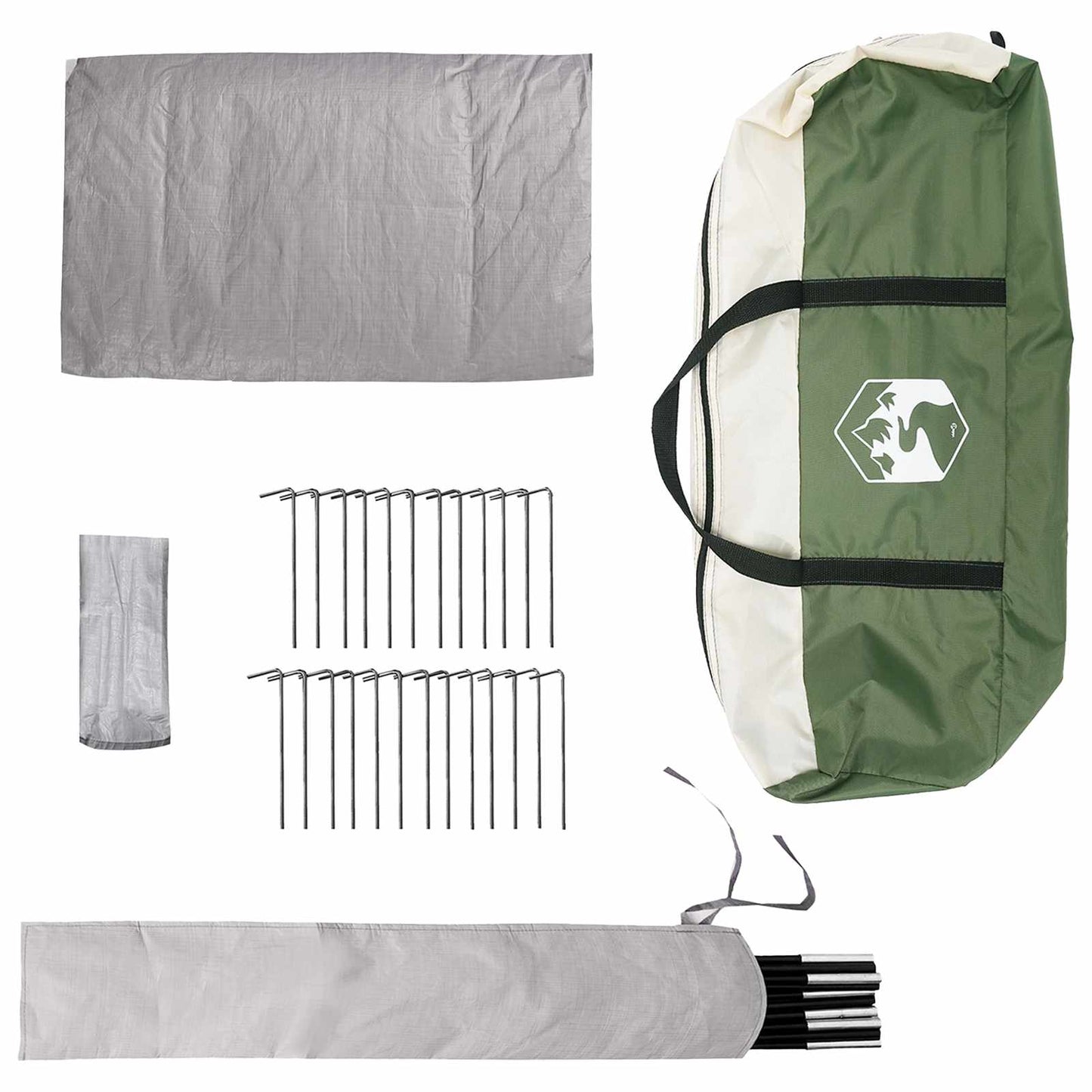 vidaXL Tipi Tent 18-Person Green Polyester and Steel - 700 x 700 x 395 cm