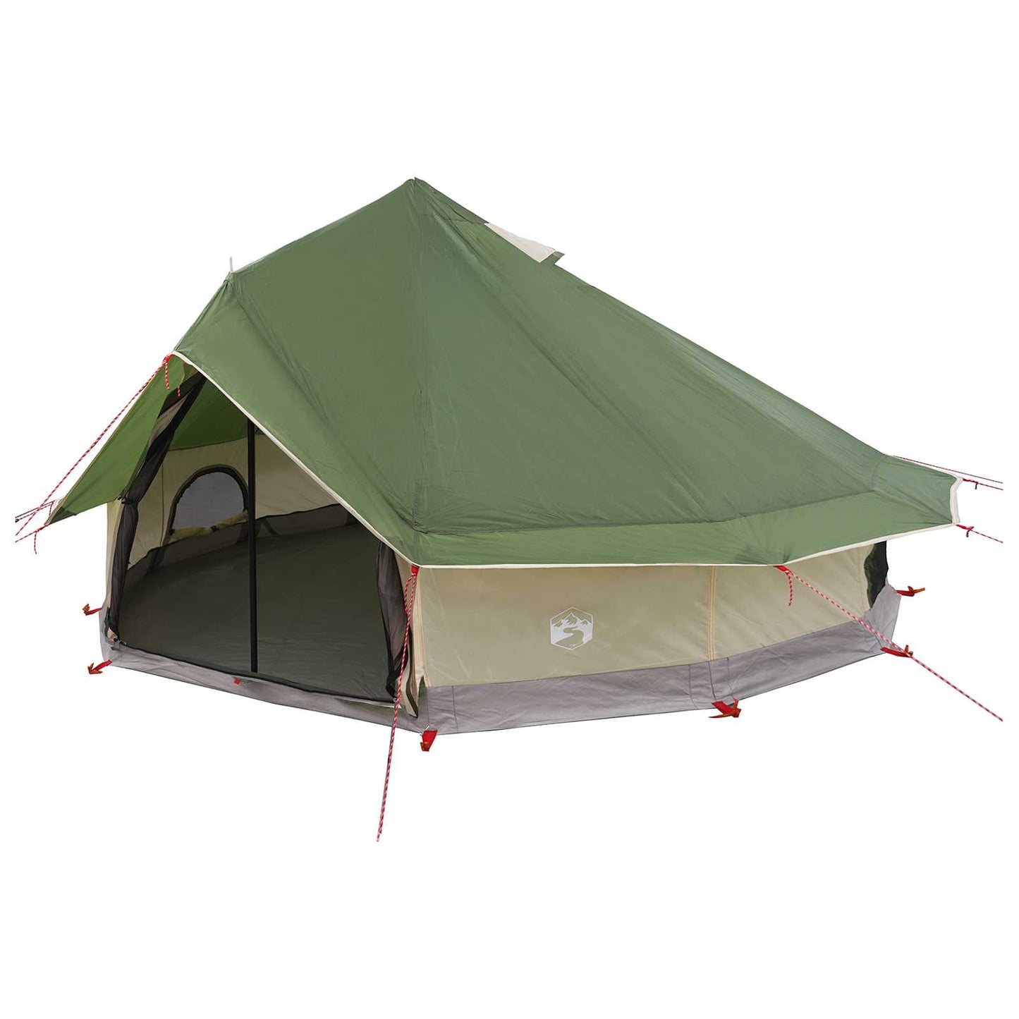 vidaXL Tipi Tent 18-Person Green Polyester and Steel - 700 x 700 x 395 cm