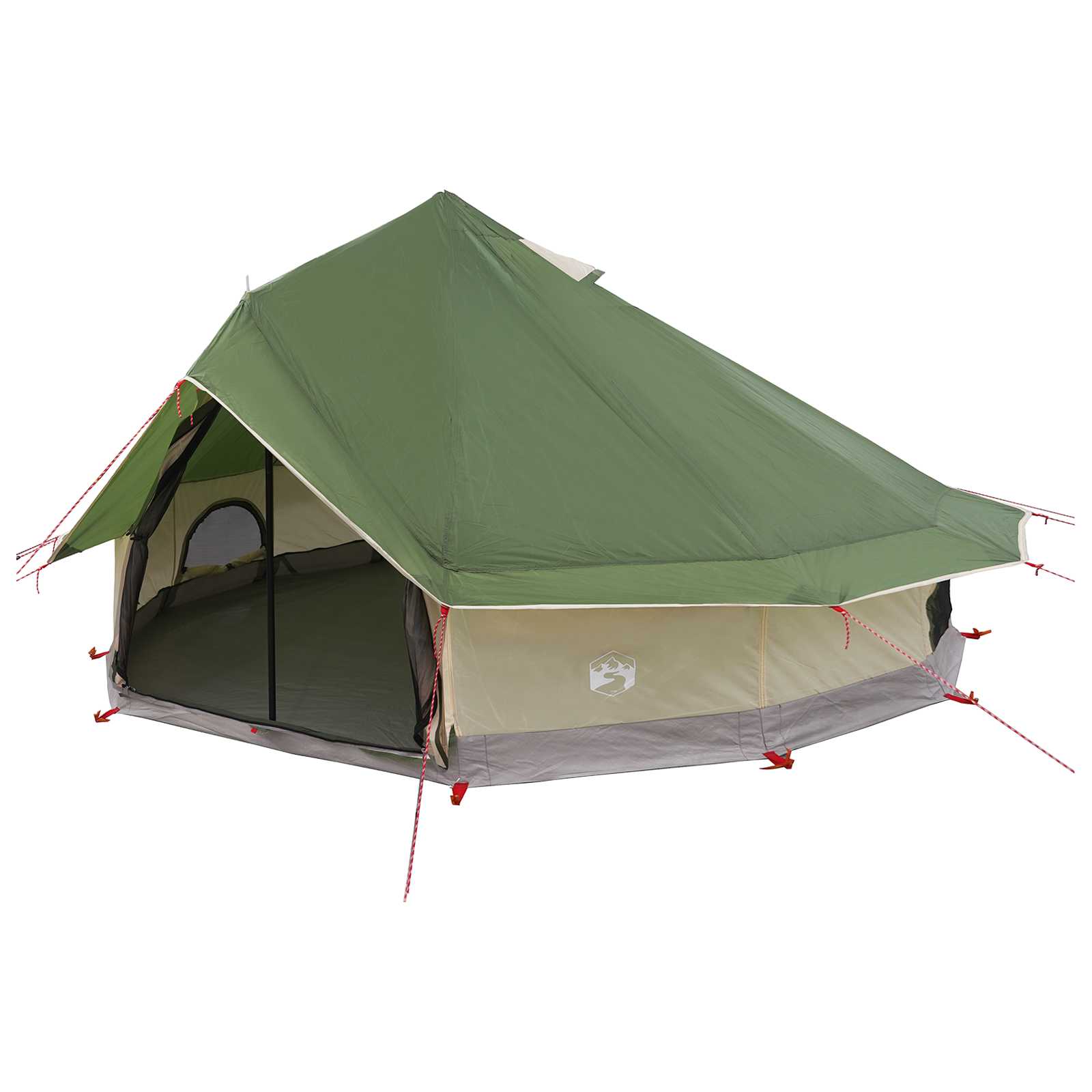 vidaXL Tipi Tent 18-Person Green Polyester and Steel - 700 x 700 x 395 cm